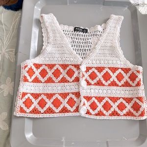 used but nice condition orange and white button top